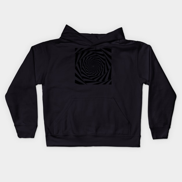 Mesmerizing Black & White Spiral Pattern Kids Hoodie by CeeGunn